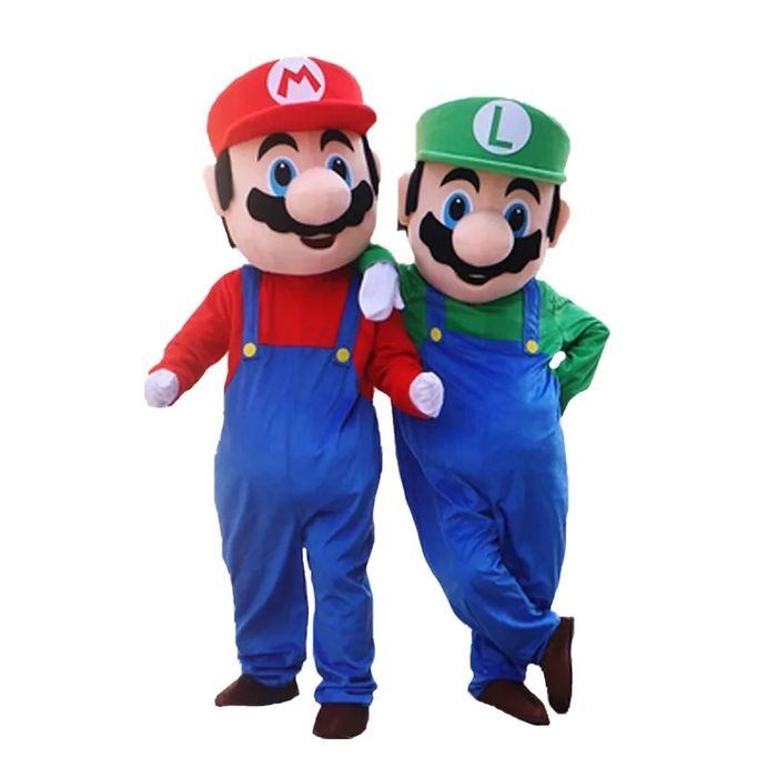 Costume Cosplay Mascote Super Mario si Luigi adult nou