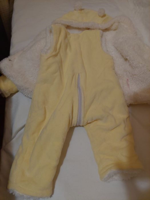 Бебешки комплект гащеризон и суичърт с качулка - мече