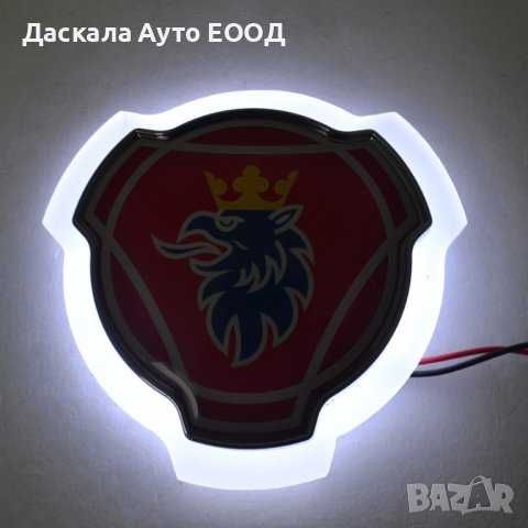 Огледална табела червенa с син Griffin Scania външнa за решетка 12-24V , 2 цвята