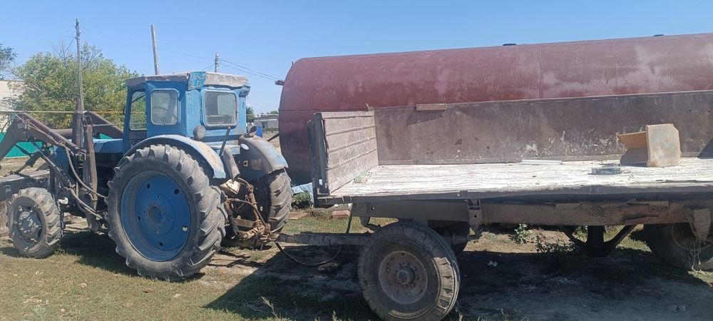 Трактор т-40 с куном и прицепом