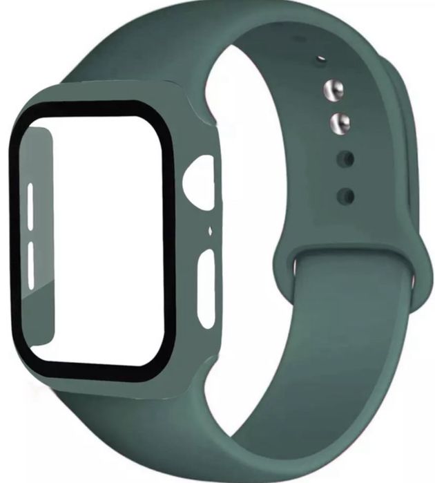 Bumper Curea Silicon + Husa cu Geam Incarcator Ceas Apple Watch