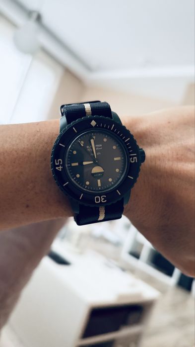 Часовник Blanpain Swatch Green Abyss Fifty Fathoms