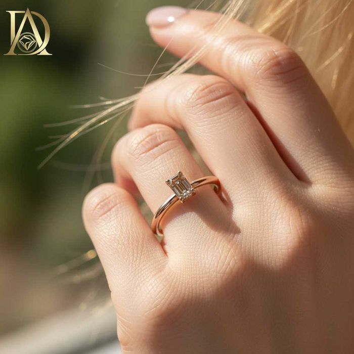 Нов Златен Пръстен с 0.43кт Естествен Диамант