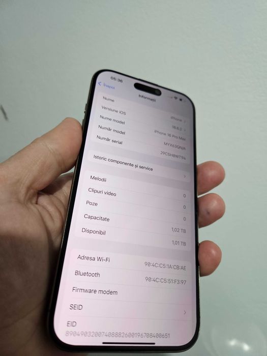 iPhone 16 Pro Max, 1 tb, neverlock, 92% la cutie.