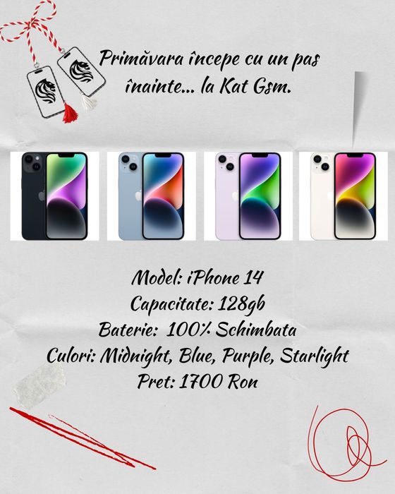 Oferta iPhone 14 128gb Purple/Blue/Midnight/Starlight Garantie