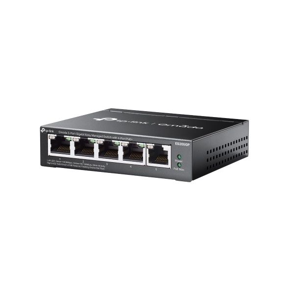 # TPLink ES205GP 5 Port Gigabit 4 port PoE+ Switch Гигабитный PoE Свич