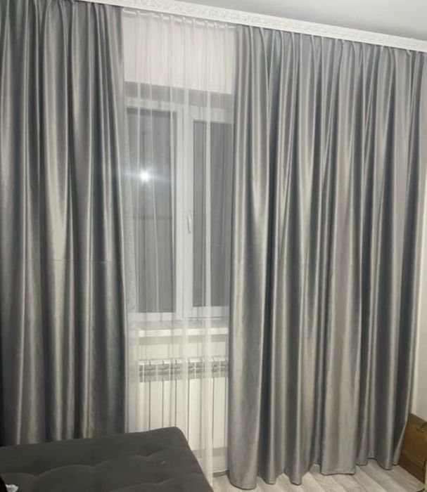 Продаю шторы свет серый и тюль сетка