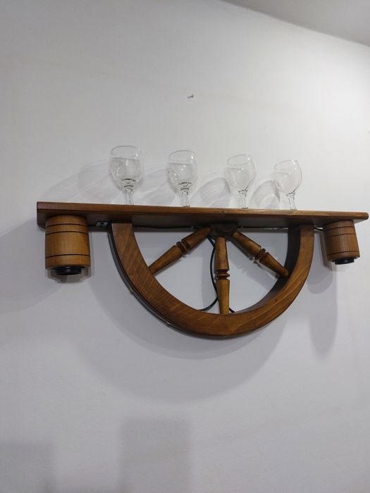 Aplica de perete rustica cu suport pentru pahare