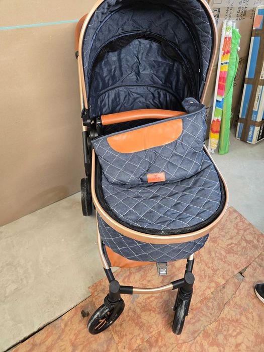 Бебешка количка 3 в 1, синьо