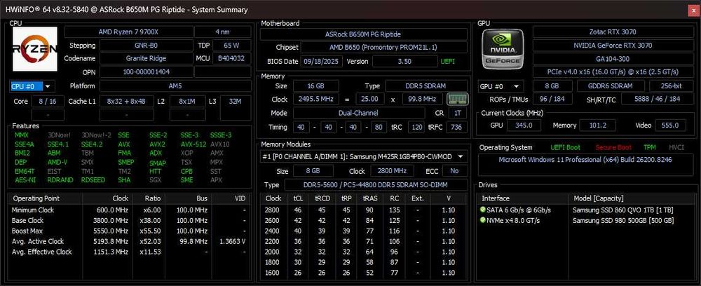 Компютър Ryzen 7 9700X 3070Ti
