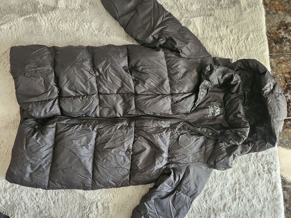 Черна шуба Zara с  пух