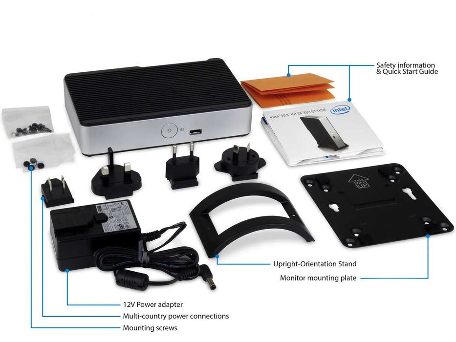 Intel NUC UltraSilent MicroServer / NAS / MediaServer : 1TB HDD, 4GB RAM