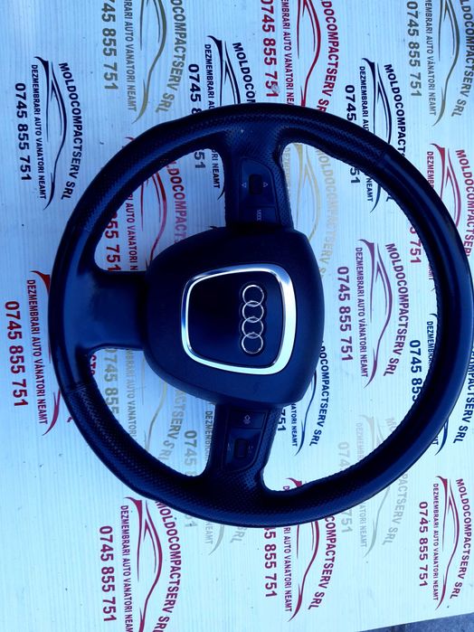 Volan S LINE negru cu airbag si comenzi audi a6 c6 audi a4 b7