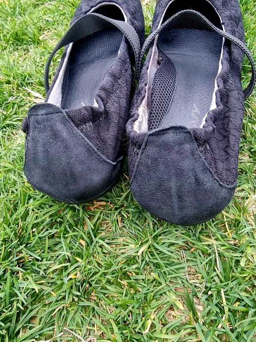 Balerini din canvas și piele DKNY