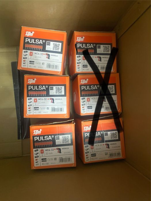 Cuie pistol spit pulsa p800 + gaz 3 cutii de 32 mm.