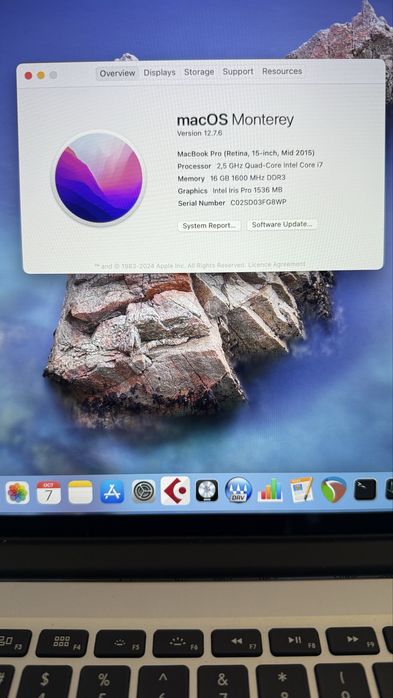 Macbook Pro 15 Mid 2015 512gb за чсти