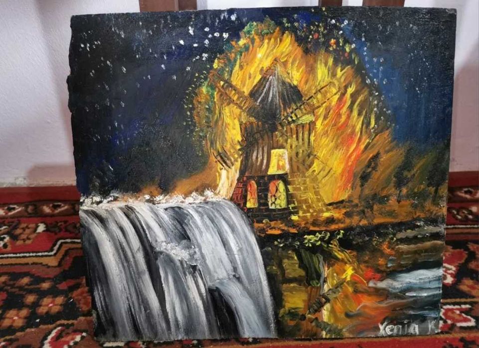 Pictura originala ulei pe lemn