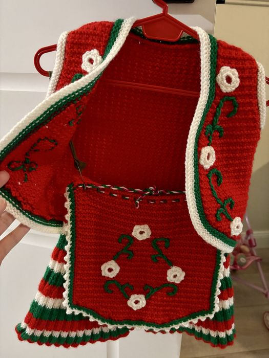 Детска народна носия, размер 1-3 год, 3 части, ръчно плетена