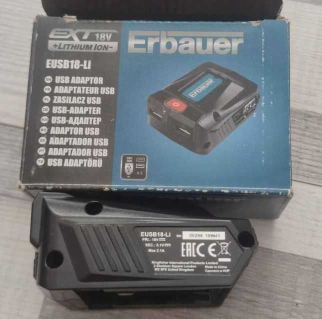 Adaptor Erbauer 2xUSB de la 18V acumulator