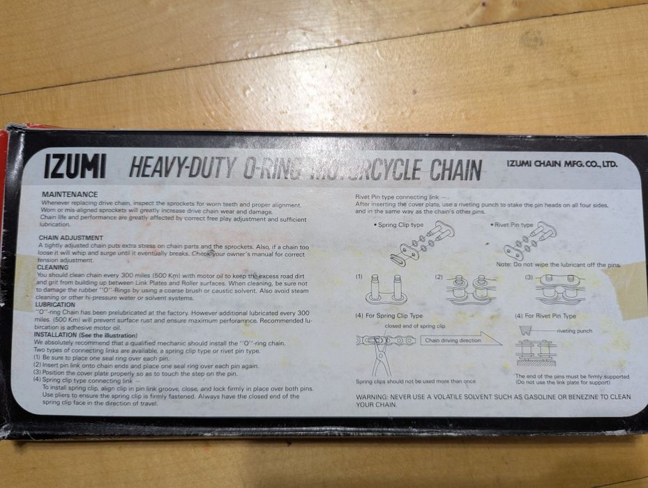 Lanț motocicleta Izumi ES520SDC o-ring 102 zale