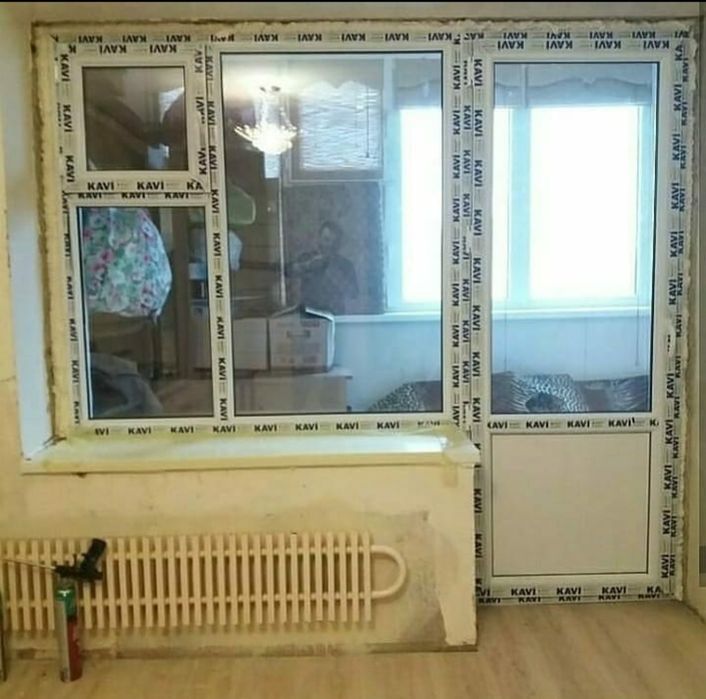 Пластиковые окна и двери витражи.