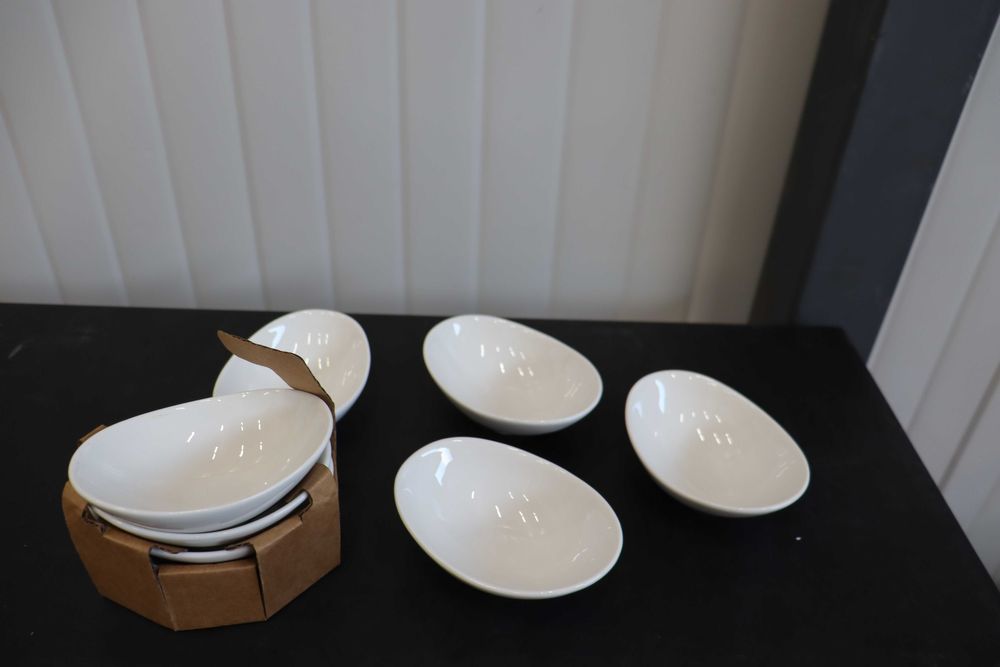 ALTAICA Бяла керамична 80мл малка купа за сос,Комплект от 8бр.