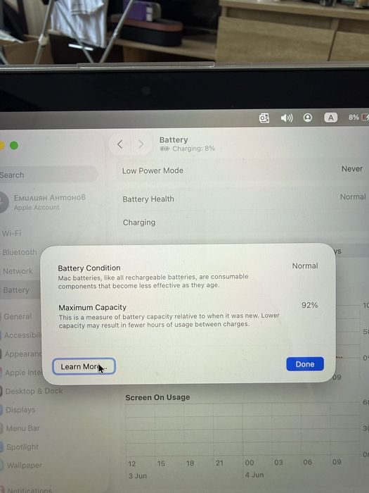 Macbook pro 13 m2 8 ram 256 ssd