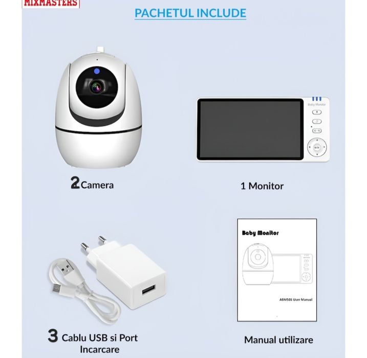 Видеобебефон с 2 камери 5-инчов монитор