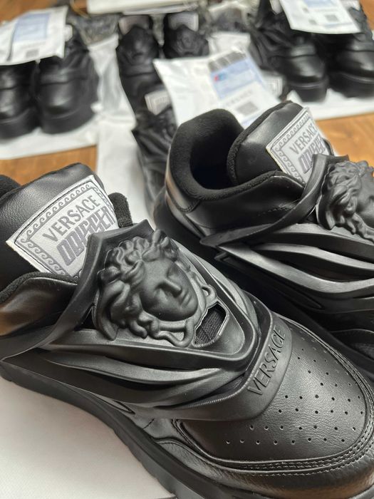 ->PREȚ NEBUN<- Adidași~sneakers high-top bărbați Versace Odissea Black (săculeț de transport CADOU/Livrare cu verificare)