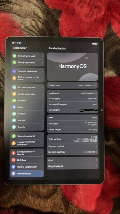 huawei matepad 11.5 256gb 8gb