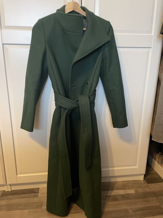 Palton din amestec de lana virgina Mango