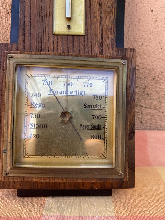 Професионален механичен барометър и термометър от Дания