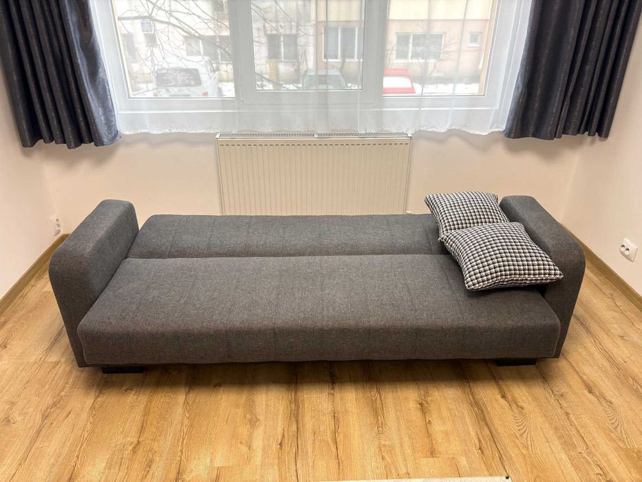 Canapea extensibila 220x78x80 cm, Gri Inchis