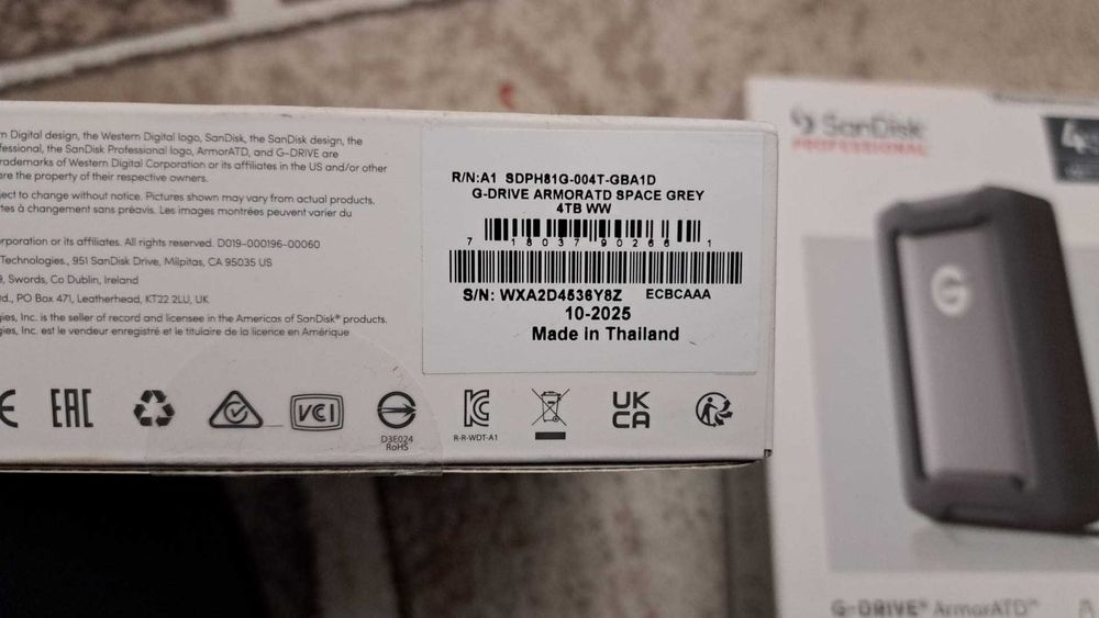 Hard extern, SanDisk, Professional G-DRIVE ArmorATD de  4 TB - extern