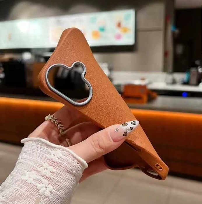 Силиконов кейс за iPhone 14 / 15 / 16 серия имитация на кожа