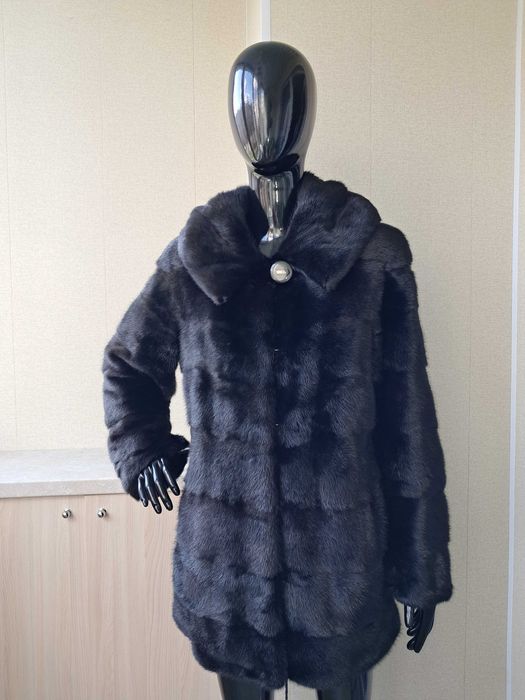 Haină din Blană de Vizon , nurca Naturală , Haină de nurcă