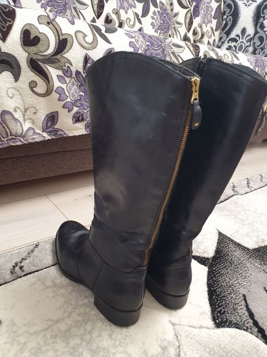Cizme piele negre