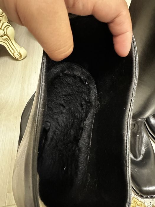 Хромовые зимние сапоги