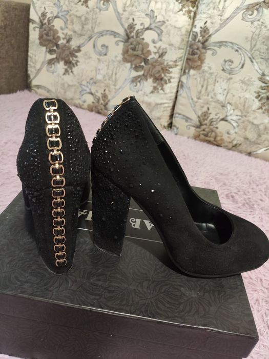 Туфли замша на каблуке