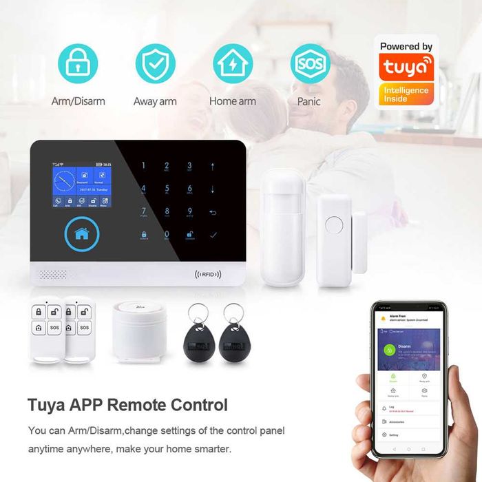 Смарт WiFi, Gsm алармена система за дома и офиса. Tuya, Smartlife