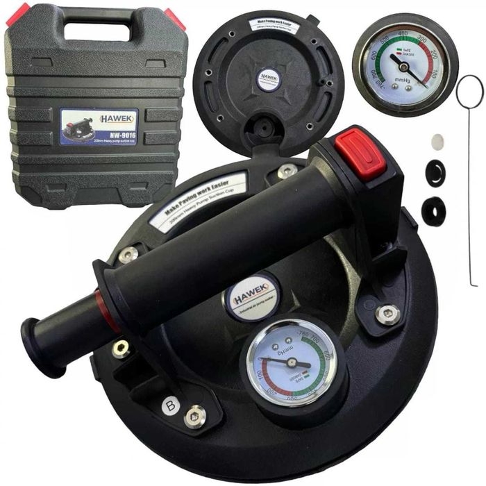 Вендуза с манометър за плочки, стъкла и др.  помпа Ø200 мм. 130 кг.