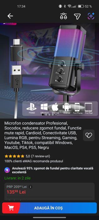 Microfon streaming RGB ca nou