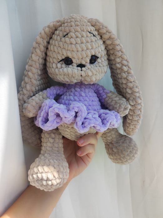 Плетено Зайче със скрънчи ластик