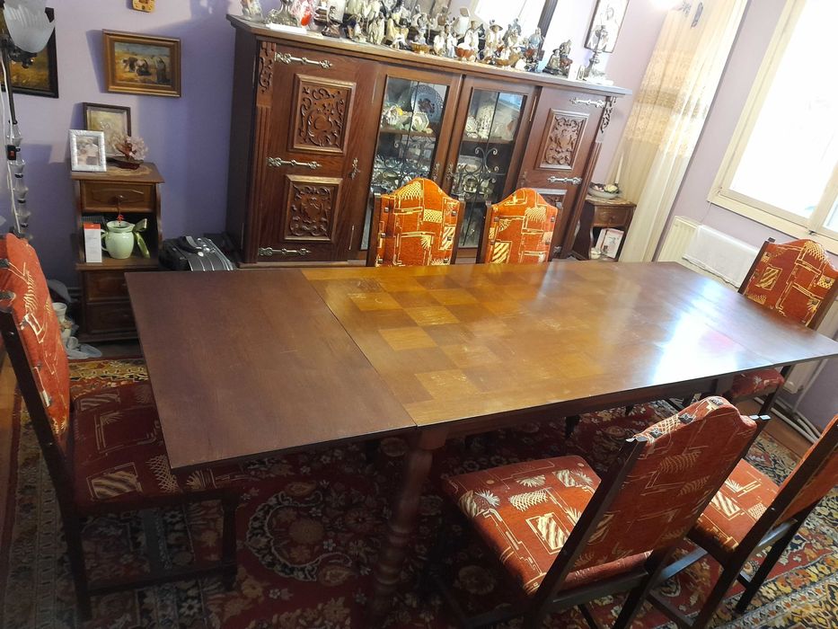 Masa sufragerie cu 6 scaune