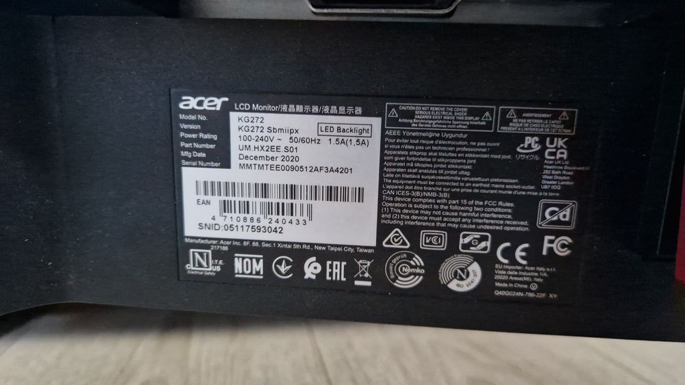 Монитор Acer Nitro KG272 27" IPS