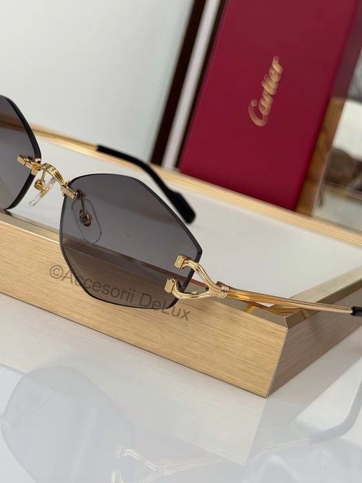 Ochelari de Soare Cartier CT0620S Noi Full Box [Verificare Colet] Gold