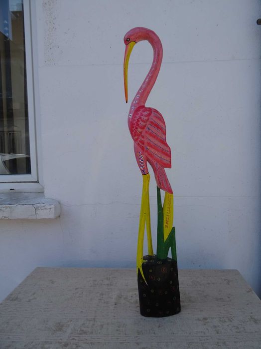 Flamingo african din lemn masiv