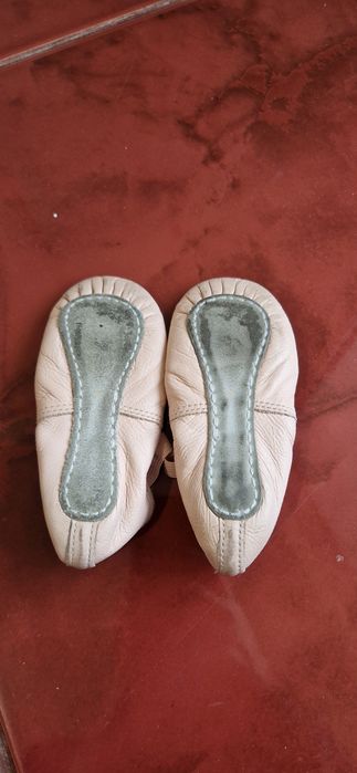 Demi-poante balet nivel începător talpă întreagă din piele Roz