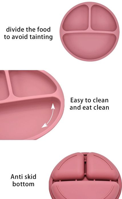 Set Complet Diversificare Bebe din Silicon, REVOSE™, Dark Pink