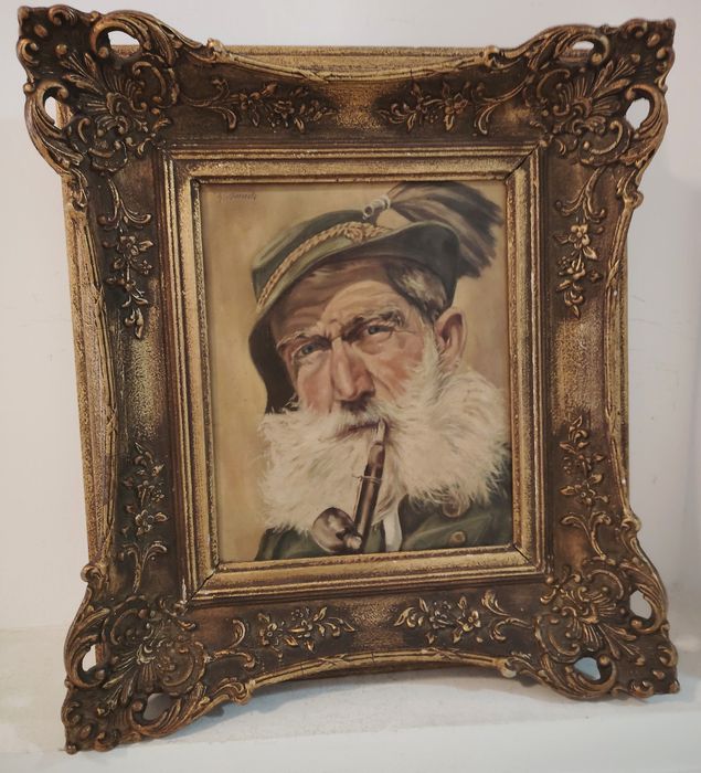 Ulei pe pânză o lucrare foarte veche și de o bună calitate încadrata I